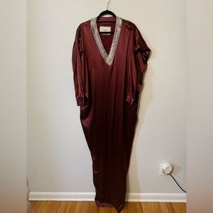 PORTS Burgundy Dress with Silver Detailing